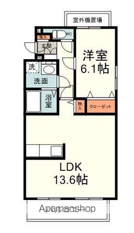 シャルマン(1LDK/1階)の間取り写真