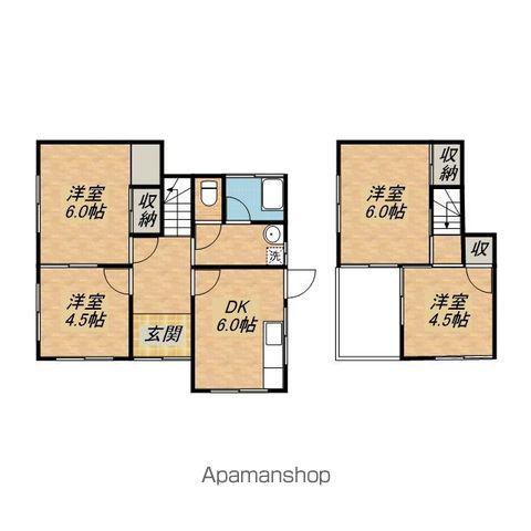 草津線 甲西駅 バス乗車時間:10分 西柑子袋バス停で下車 徒歩5分 2階建 築51年(4DK)の間取り写真