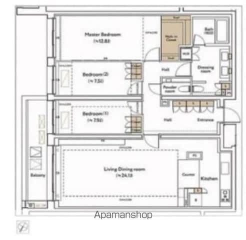 ザ・ウエストミンスター南平台(3LDK/3階)の間取り写真