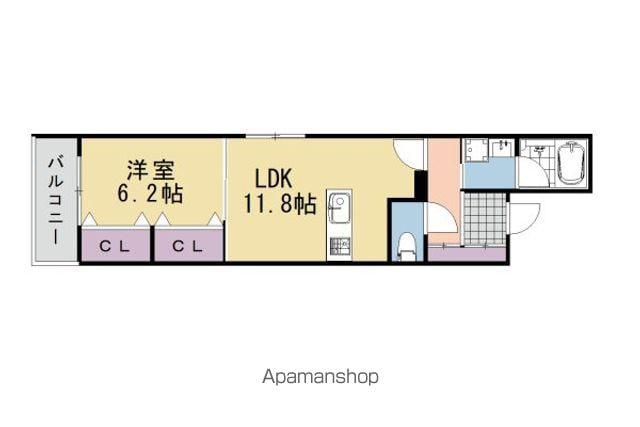 フォレスト油小路四条(1LDK/3階)の間取り写真
