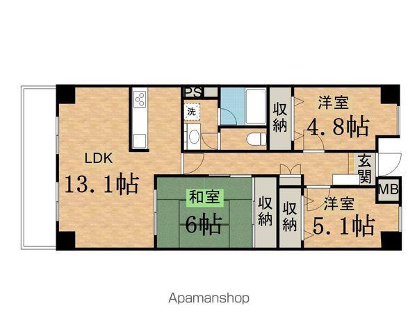 ザ・スクエア(3LDK/6階)の間取り写真