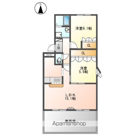 ウッドヴィレッジ(2LDK/1階)の間取り写真