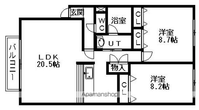 ING-RⅡ(2LDK/1階)の間取り写真