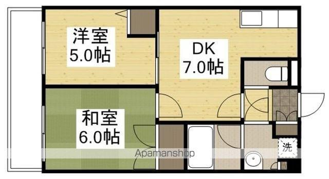 アーバンビュー倉敷カレッジコート(2DK/2階)の間取り写真