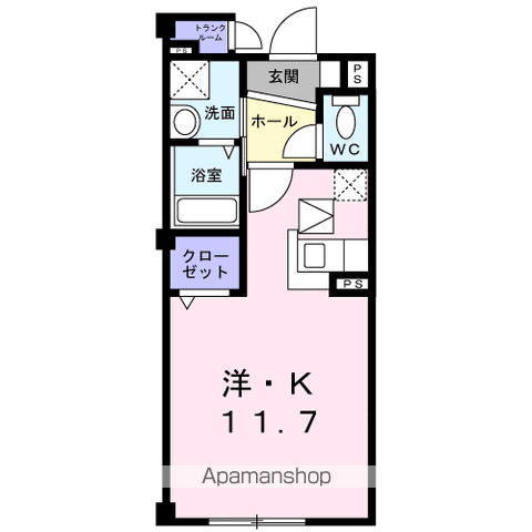 グリーンヒルズ(ワンルーム/1階)の間取り写真