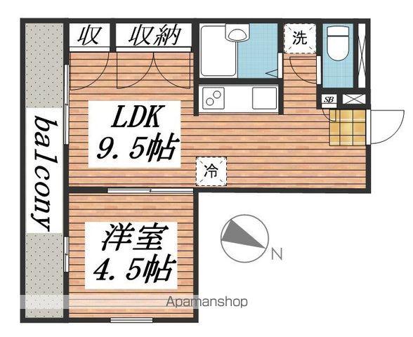 サンヴィレッジシラハタⅢ(1LDK/2階)の間取り写真