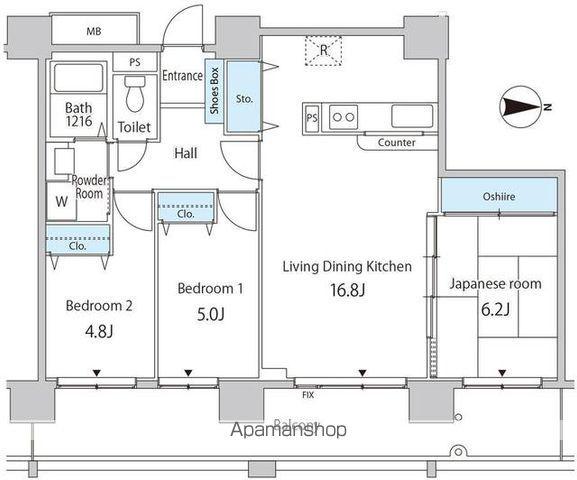 セルリアンホームズ勝どき(3LDK/10階)の間取り写真