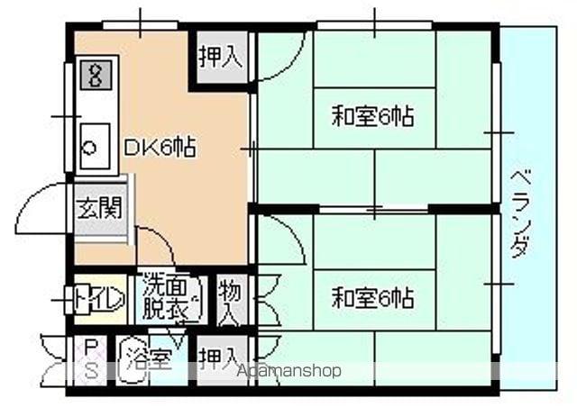 ルシェール川真田(2DK/2階)の間取り写真