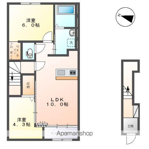 ブルースター(2LDK/2階)の間取り写真