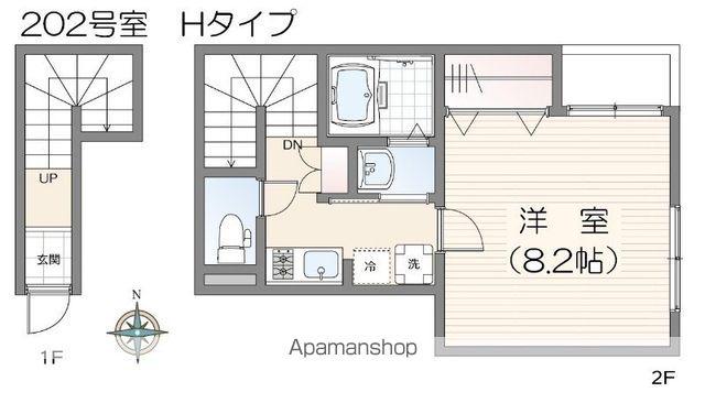 ミハス王子神谷(1K/2階)の間取り写真