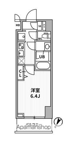 ALTERNA横濱阪東橋(1K/11階)の間取り写真