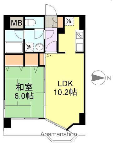 カルロ北目(1LDK/8階)の間取り写真