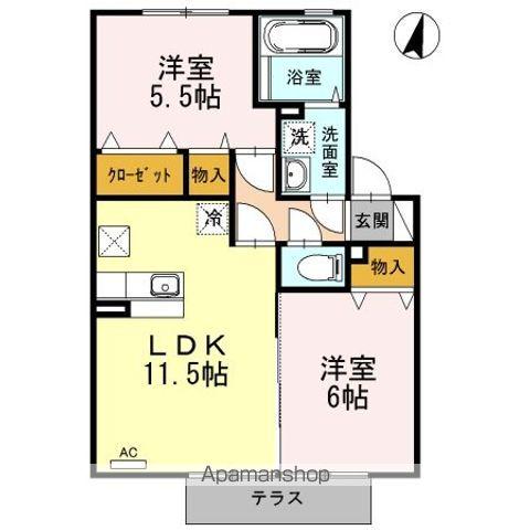 パークハイム(2LDK/1階)の間取り写真