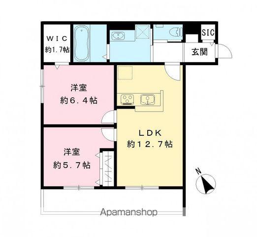 フィカーサ柏の葉(2LDK/3階)の間取り写真
