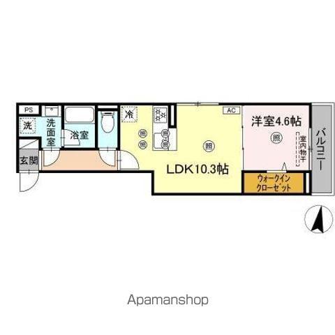 ソラーレ御幸(1LDK/1階)の間取り写真