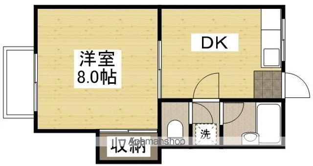 グリンベル1(1DK/2階)の間取り写真