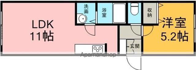 ティーケイ南郷(1LDK/1階)の間取り写真