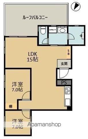 アベニューマンション(2LDK/7階)の間取り写真