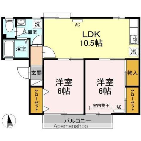 セントラルコート(2LDK/2階)の間取り写真