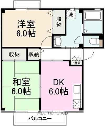 高松琴平電鉄琴平線 太田駅(高松) 徒歩12分 2階建 築30年(2DK/1階)の間取り写真