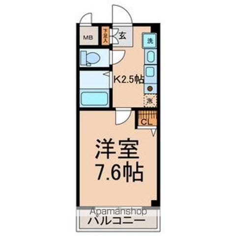 セレッソ本陣(1K/3階)の間取り写真