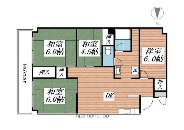田町ビル(4LDK/5階)の間取り写真