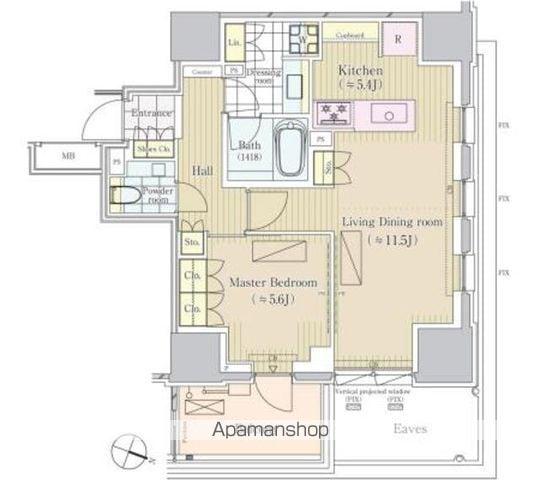 パークコート三番町ヒルトップレジデンス(1LDK/2階)の間取り写真