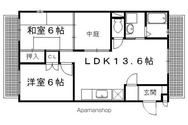 ワイズコート(2LDK/3階)の間取り写真