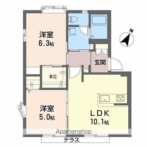 マルセイユ西町(2LDK/1階)の間取り写真
