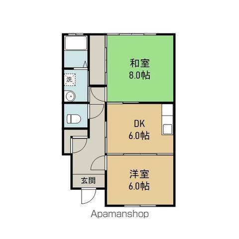 リリトンガーデンズ(2DK/1階)の間取り写真