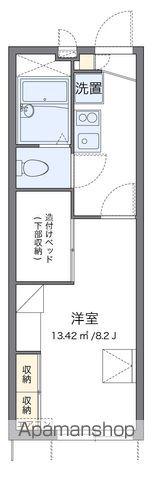 レオパレス小郡南(1K/1階)の間取り写真