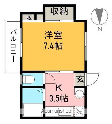 アネックス通町(1K/4階)の間取り写真