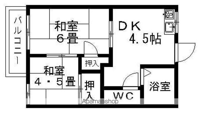 グリーンハイツ和泉(2DK/2階)の間取り写真