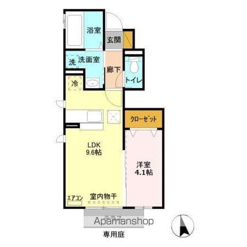 サンアベニューIV(1LDK/1階)の間取り写真