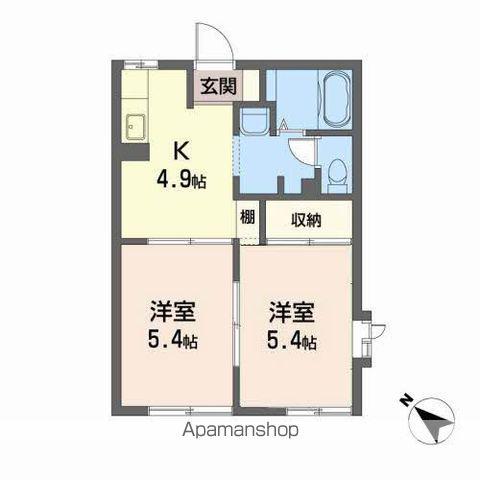 フォーブル加賀野(2K/1階)の間取り写真