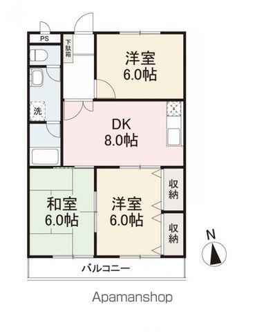ニュースカイハイツ太田(3DK/2階)の間取り写真