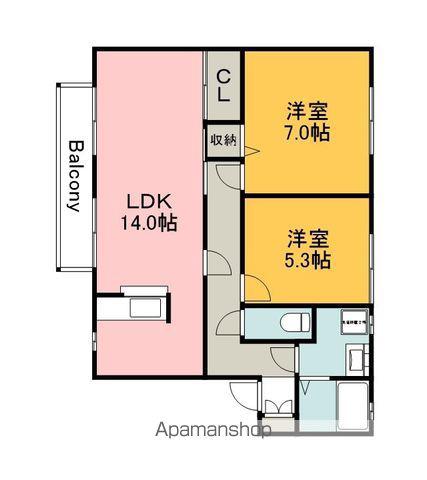 コンフォート高瀬NO2(2LDK/2階)の間取り写真