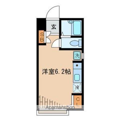 立川パークサイド(ワンルーム/1階)の間取り写真