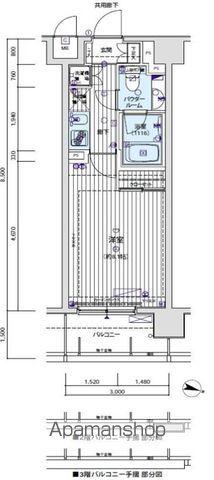 メインステージ滝野川桜通(1K/9階)の間取り写真