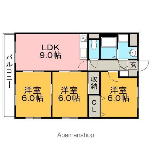 ウィン伊東(3DK/3階)の間取り写真