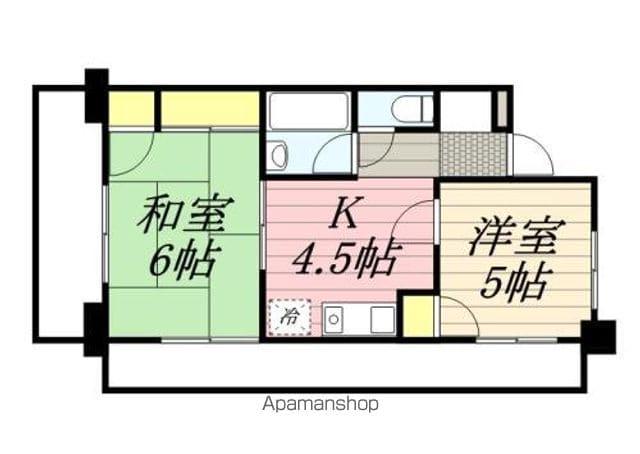 ダイナコート県庁前(2DK/13階)の間取り写真