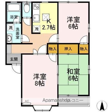 タンジコーポラス(3K/2階)の間取り写真