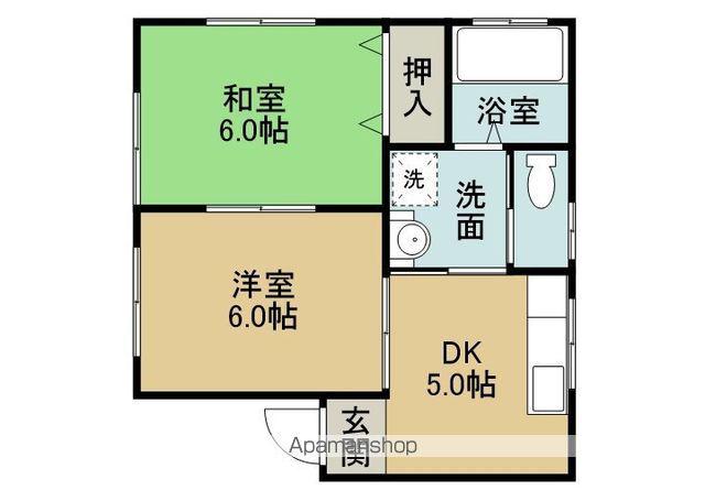 ニート青山(2DK/1階)の間取り写真