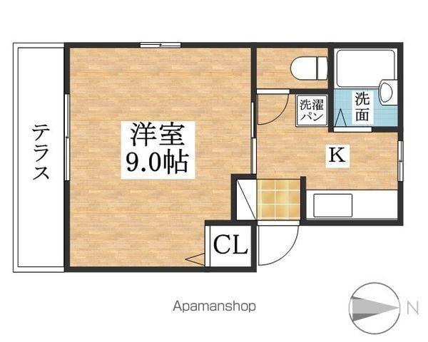 ベルウッドハイム岩倉(1K/1階)の間取り写真