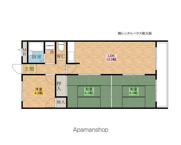 森田マンションⅠ(3LDK/2階)の間取り写真