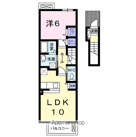 セトゥール コート Ⅲ(1LDK/2階)の間取り写真