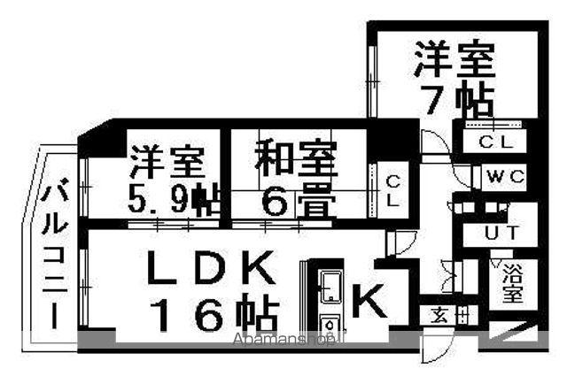 サンシティ菊水(3LDK/5階)の間取り写真