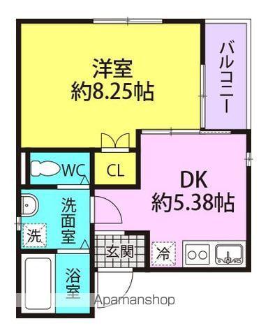 オレスコート阪神(1DK/1階)の間取り写真