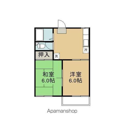 ハイツ多賀(2DK/2階)の間取り写真