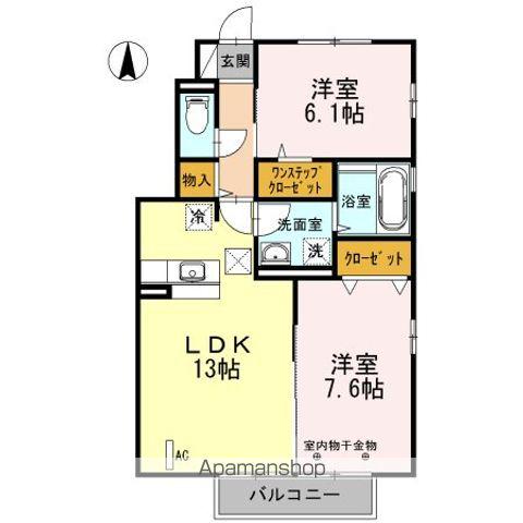 GRACE COURT A(2LDK/1階)の間取り写真